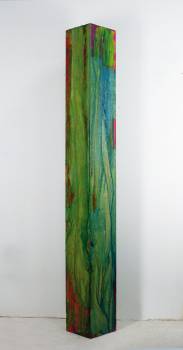 SÄULE  1997, Öl auf Holz,180 x 35 x 35 cm
