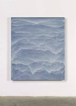 C.D.F.  2001, Dammar auf Holz, 150 x 130 x 10 cm