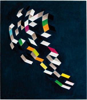 ERINNERUNG  2018, Harzöllasur auf Holz, 40 x 35 cm