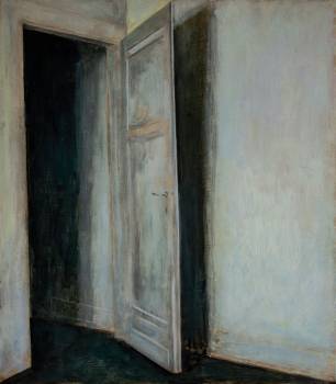 TÜR  2016  Harzöllasur auf Holz    40 x 35 cm