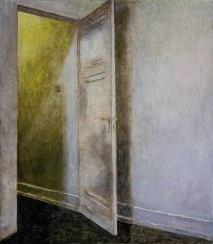 TÜR  2016  Harzöllasur auf Holz   40 x 35 cm