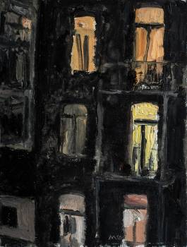 NACHT, 1999, Öl auf Malpappe, 24 x 18 cm