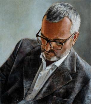 SELBST, 2018, Harzöllasur auf Holz, 40 x 35 cm