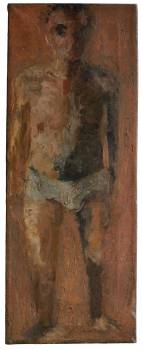 SELBSTPORTRAIT, 1984, Öl auf Leinwand, 70 x 27 cm