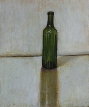 FLASCHE, 2015, Harzöllasur auf Holz, 30 x 25 cm