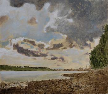 RHEIN, 2018, Öl auf Holz, 35 x 40 cm