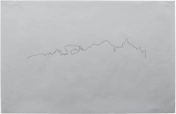 PALATINO, 2000, Tintenroller auf Ingrespapier, 32,5 x 50 cm