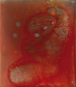 DAMMAR, 2017, Dammar auf Holz, 40 x 35 cm