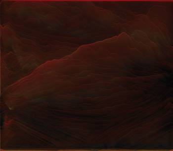 RÉUNION ROT, 2006, Dammar auf Plexi, 50 x 57 cm