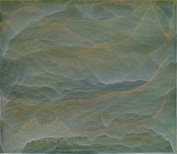 RÉUNION R, 2005/2014, Dammar auf Plexi, 50 x 57 cm