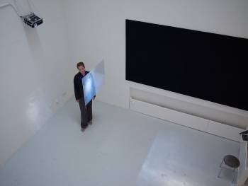 Installationsansicht (Detail), VOLTO SANTO INSTALLATION, 2008, Video-Sound-Installation, Größe variabel, Akademie der Künste, München