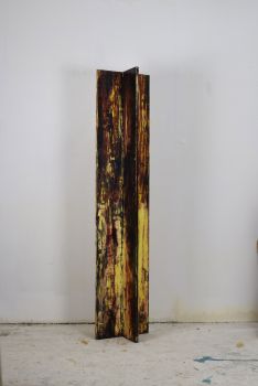 KREUZSÄULE, 1989, Öl auf Holz, 180 x 35 x 35 cm