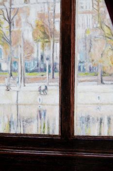 MAURITSHUIS (DETAIL) 2023  Harzöllasur auf Holz  40 x 35 cm