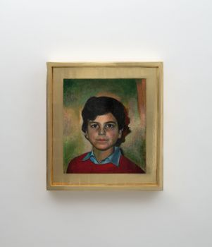 CARLO (Seliger Carlo Acutis)  2023  Harzöllasur auf Holz  40 x 35 cm