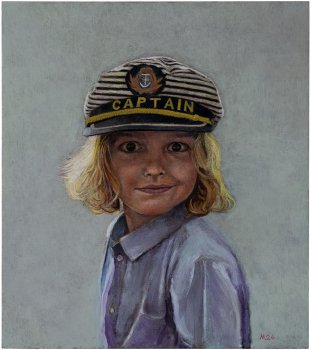 DAVID, 2023, Harzöllasur auf Holz, 40 x 35 cm