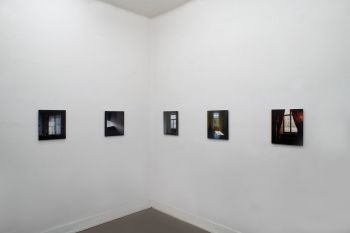 FIVE WINDOWS  2022-2023  Resin oil glaze on wood   each 40 x 35 cm  