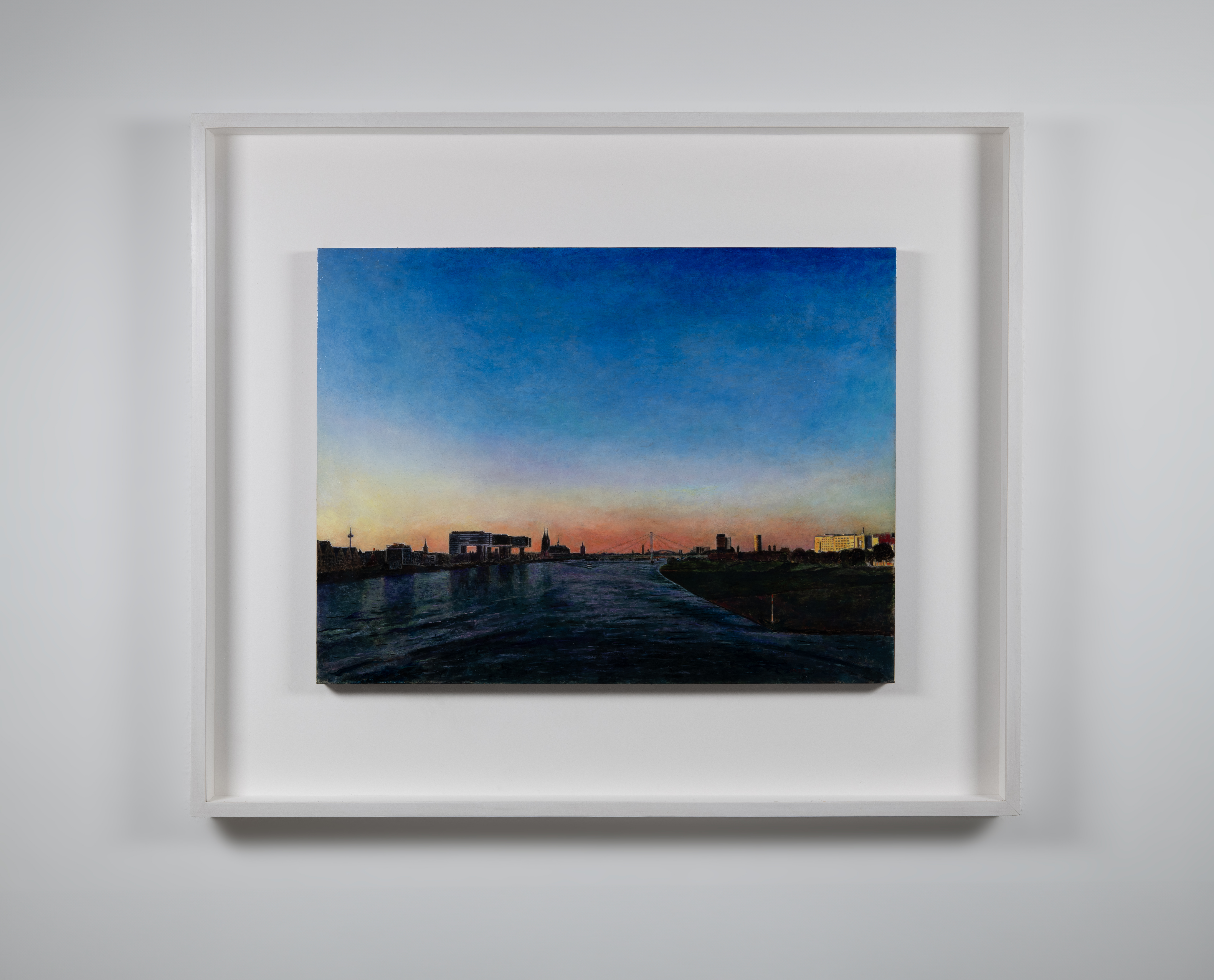 KÖLN SONNENUNTERGANG  2024, Öl auf Holz, 60 x 80 cm