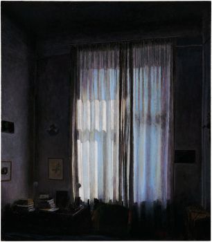 SCHLAFZIMMER    2023    Harzöllasur auf Holz    40 x 35 cm  